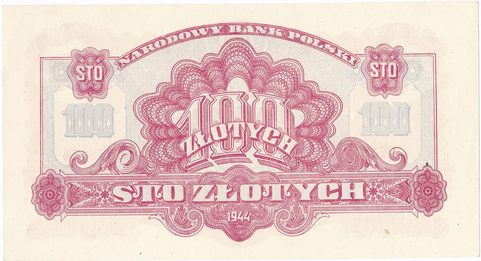 Banknot. 100 zł złotych 1944 seria Ax "OBOWIĄZKOWE"
